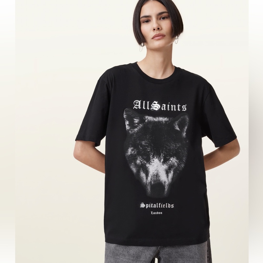 All Saints Black Graphic Tee